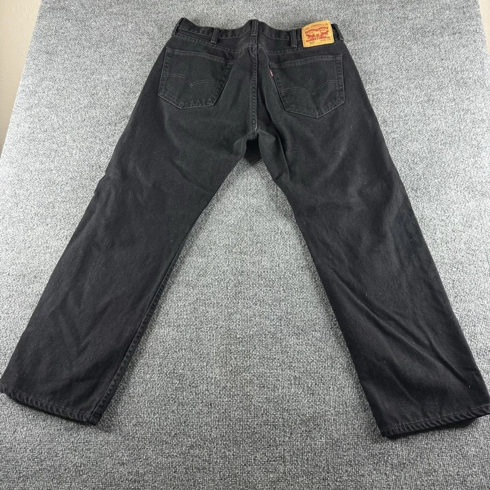 Levis 505 Jeans Mens 38x30 Black Regular Straight Denim Pants Five Pocket Cotton